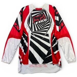 Fox Racing Long Sleeve Motocross Jersey Red Black White Men's